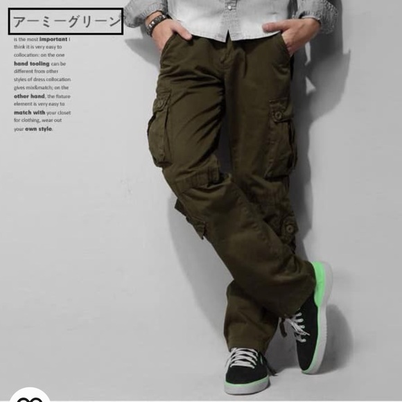 matchstick Pants Matchstick Mens 34 Green Cargo Pants Khaki